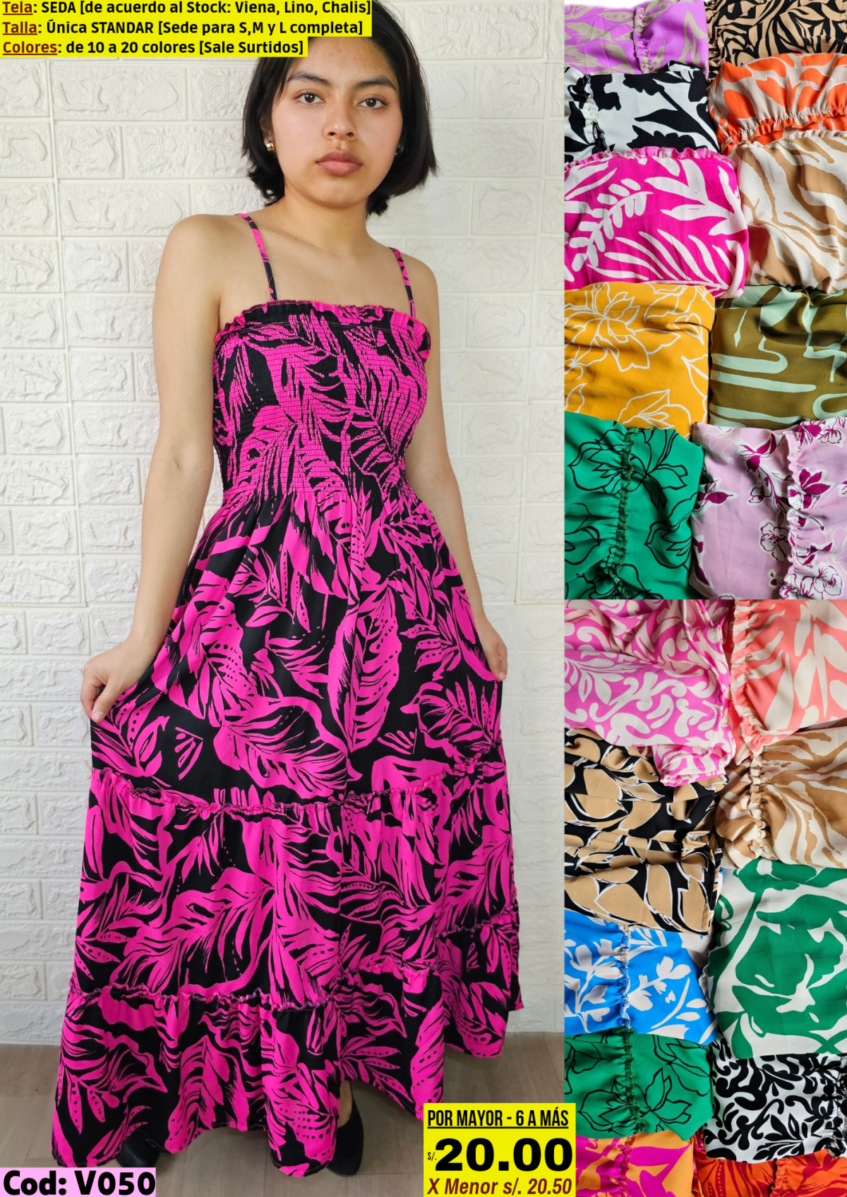 Vestido dama Seda / Viena / Lino / Chalis 12
