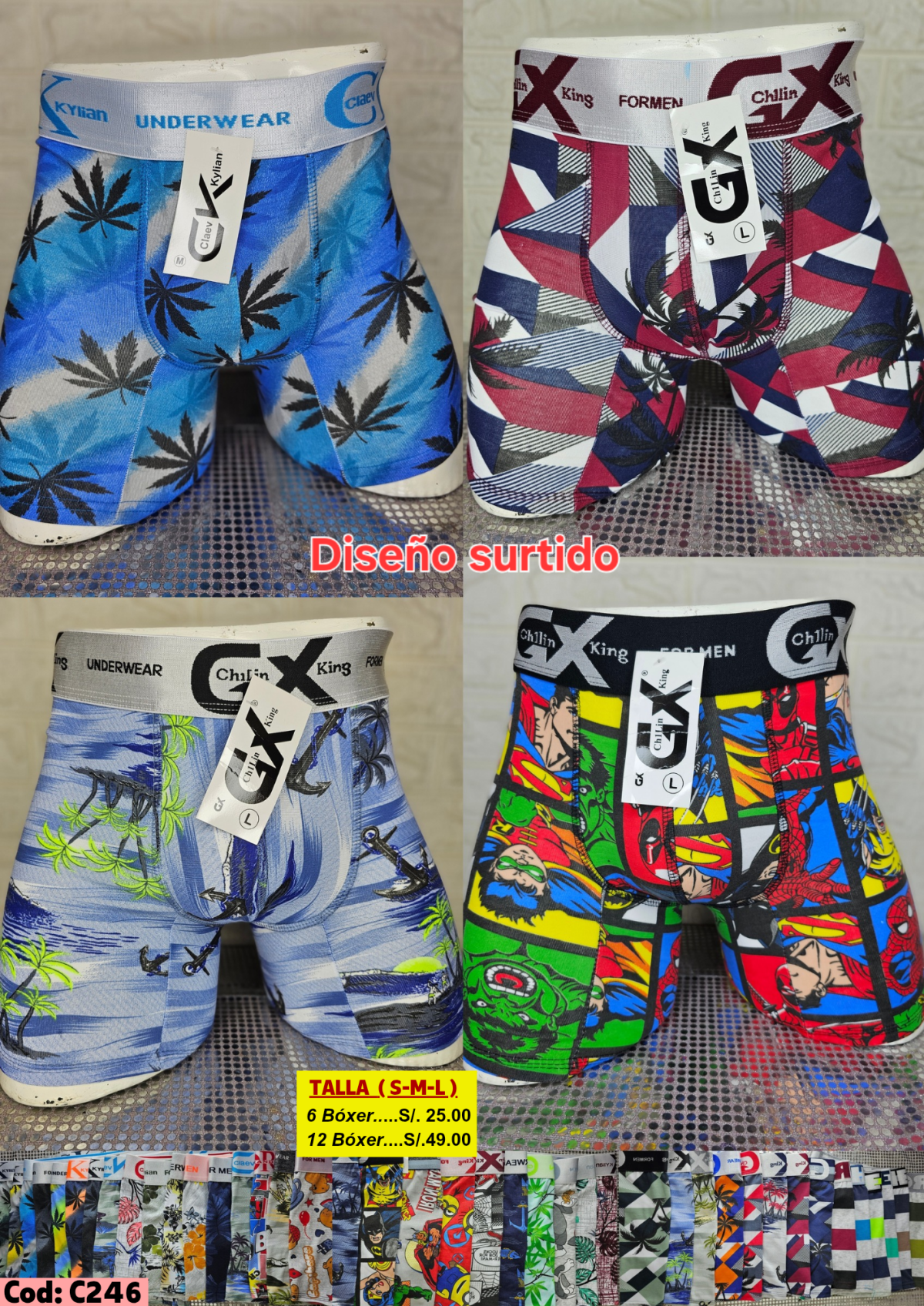 boxer estampado - Venta por Mayor VPM