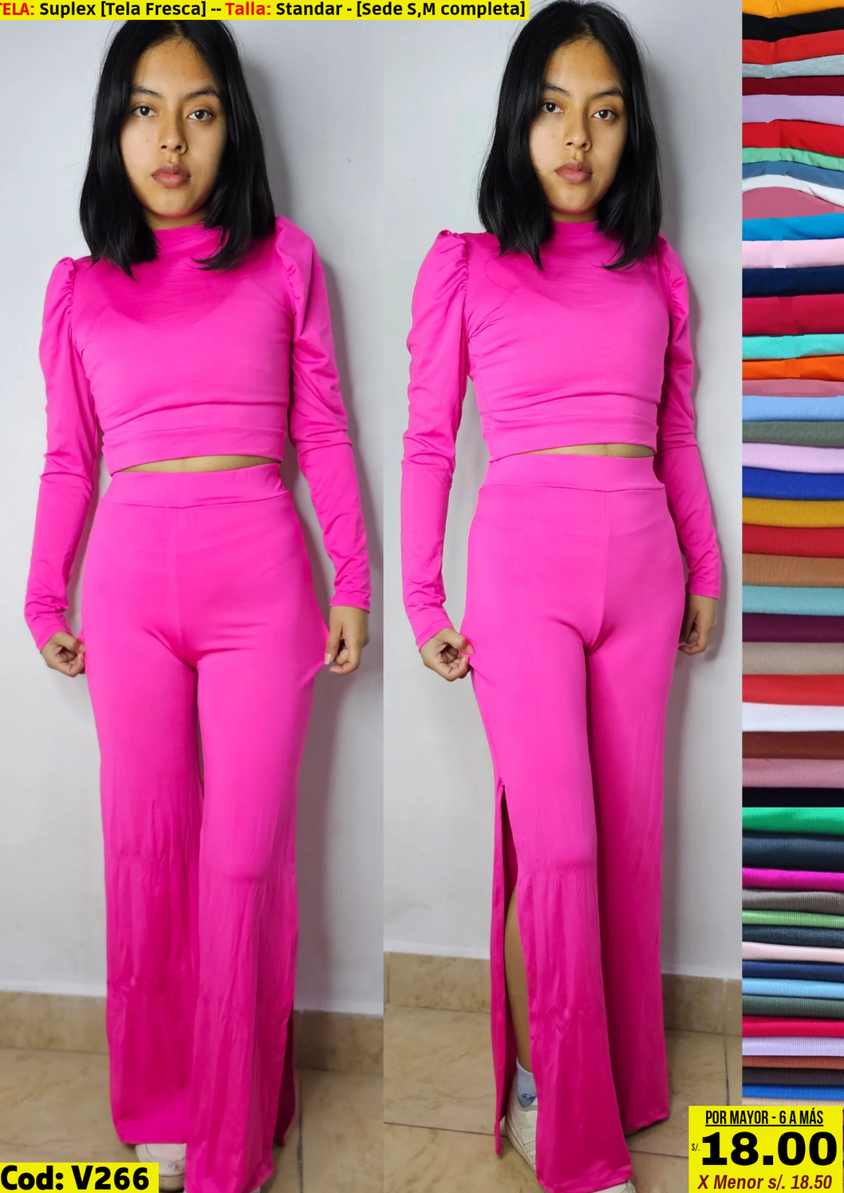 Conjunto crop+pantalon dama 1