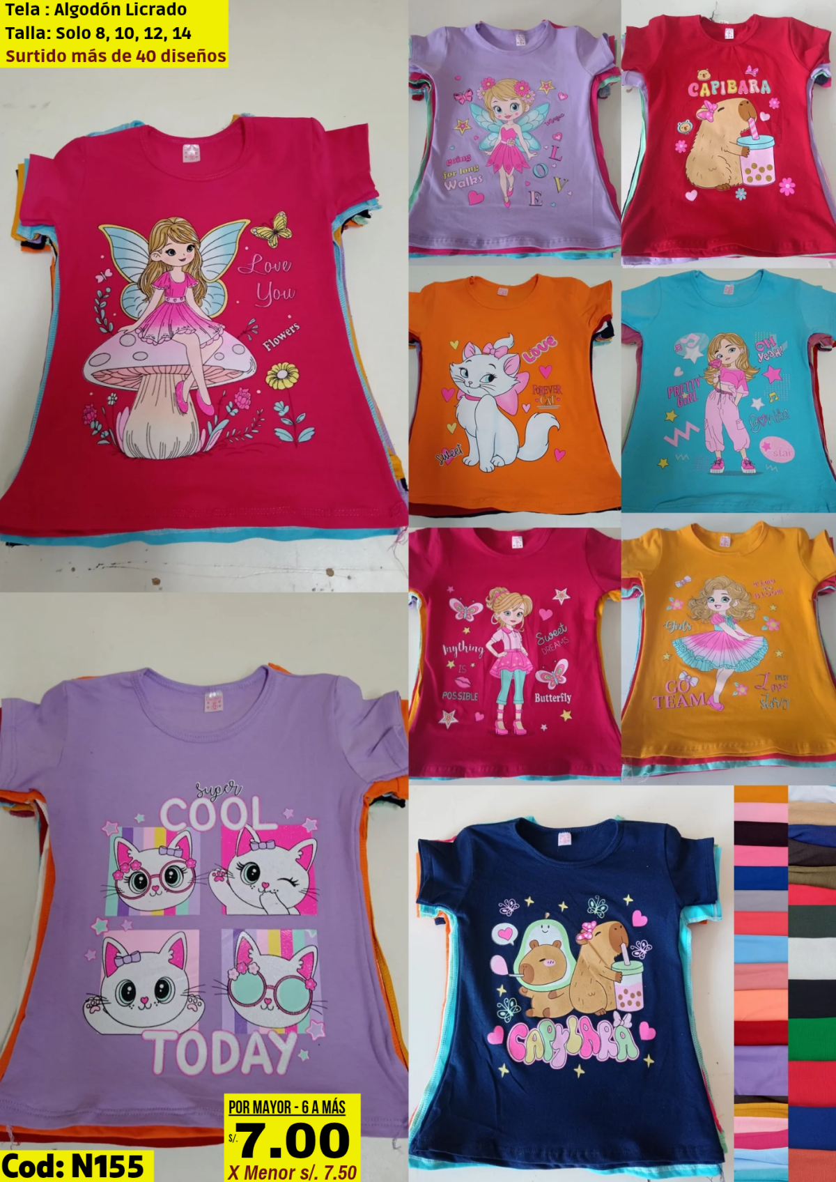 Polo manga corta niña - Venta por Mayor VPM