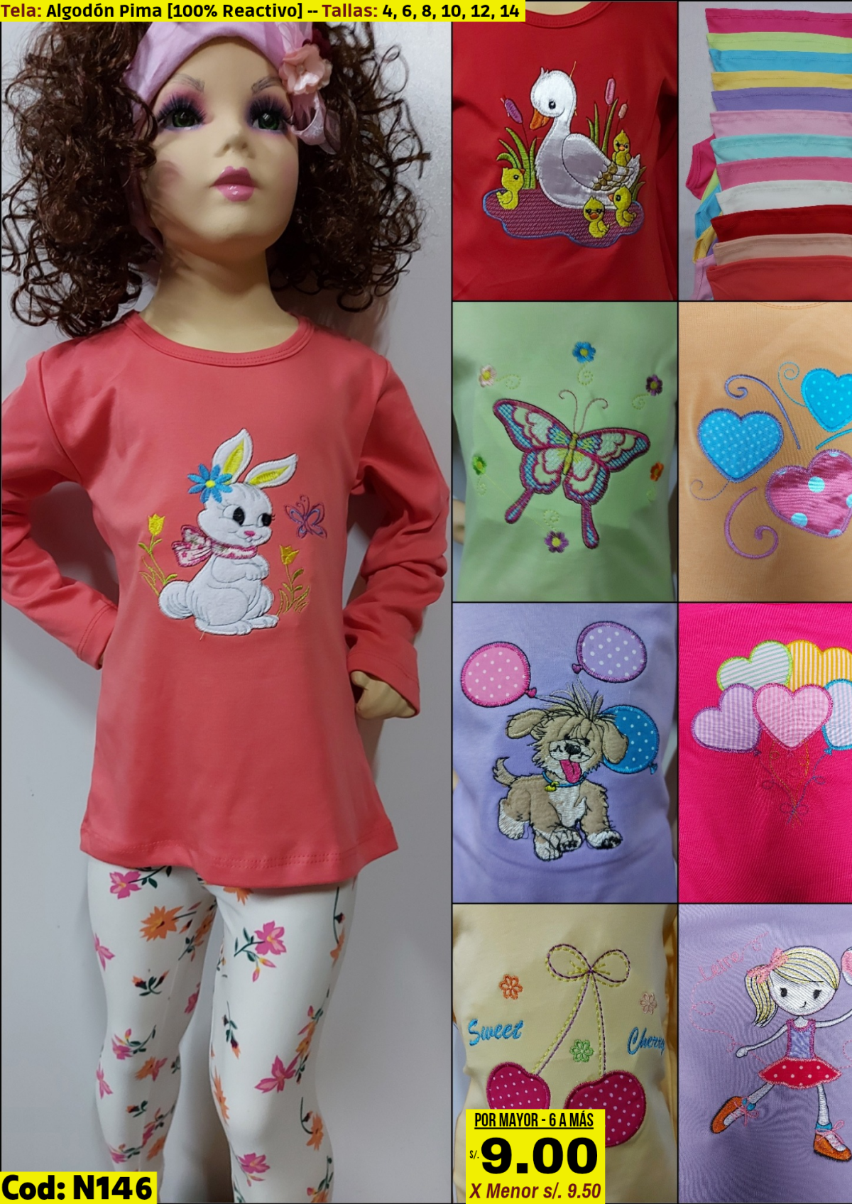 Conjunto manga larga nina 1