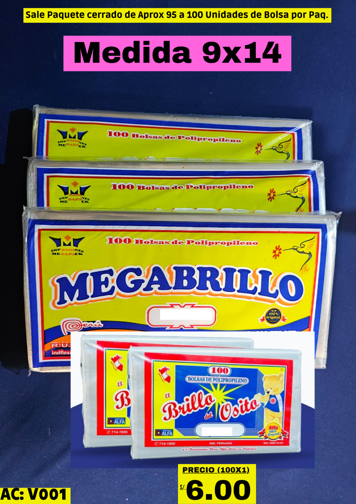 Bolsas Polipropileno 9x14 1