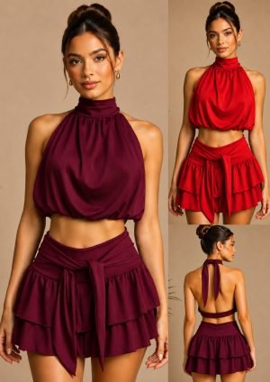 Conjunto Blusa y Falda Short
